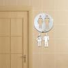 Entrance Bathroom Door Mirror Surface Decal Woman & Man Toilet Wall Stickers Washroom Sign Poster