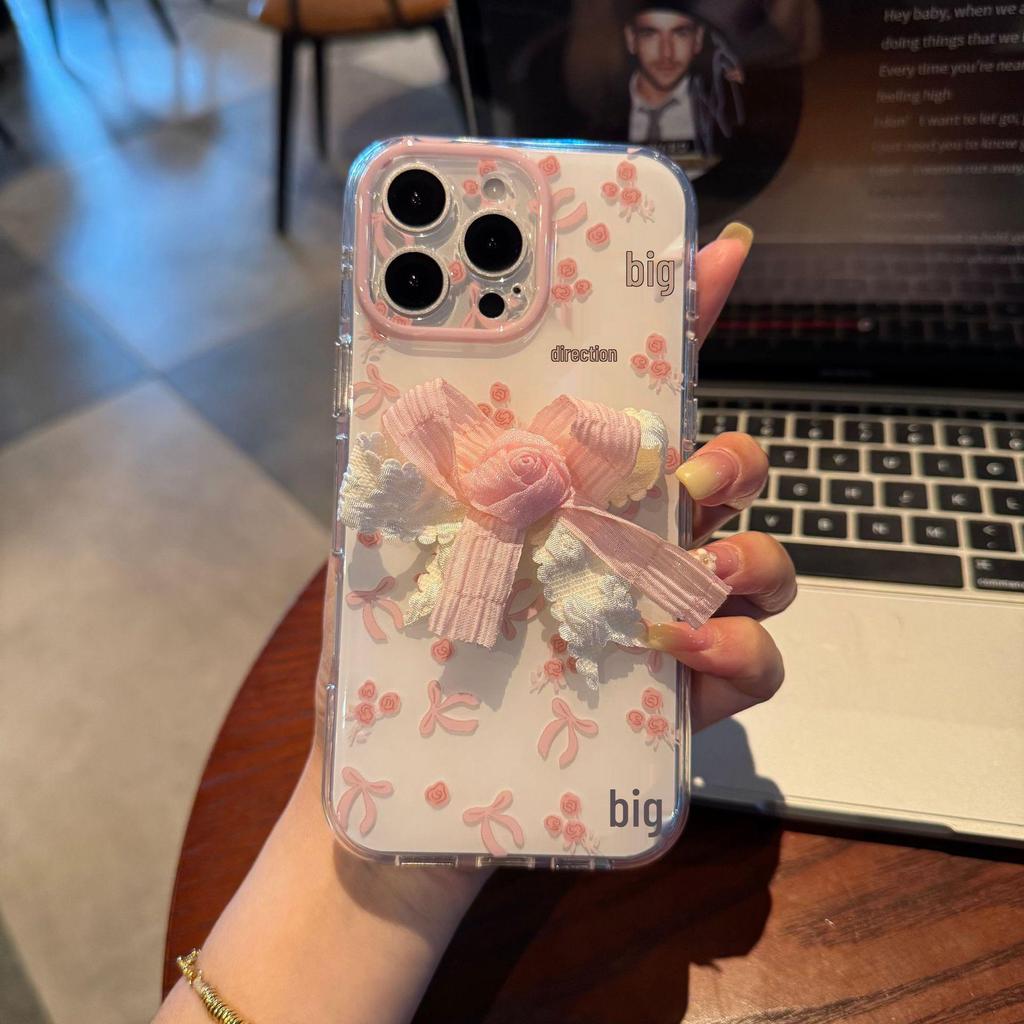 Цветочный 3D-бант Чехол для телефона для iPhone 17/15 Pro Max/14/15