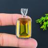 Ювелирный кулон ручной работы из стерлингового серебра 925 пробы с натуральным цитрином 1,97 дюйма b7P74