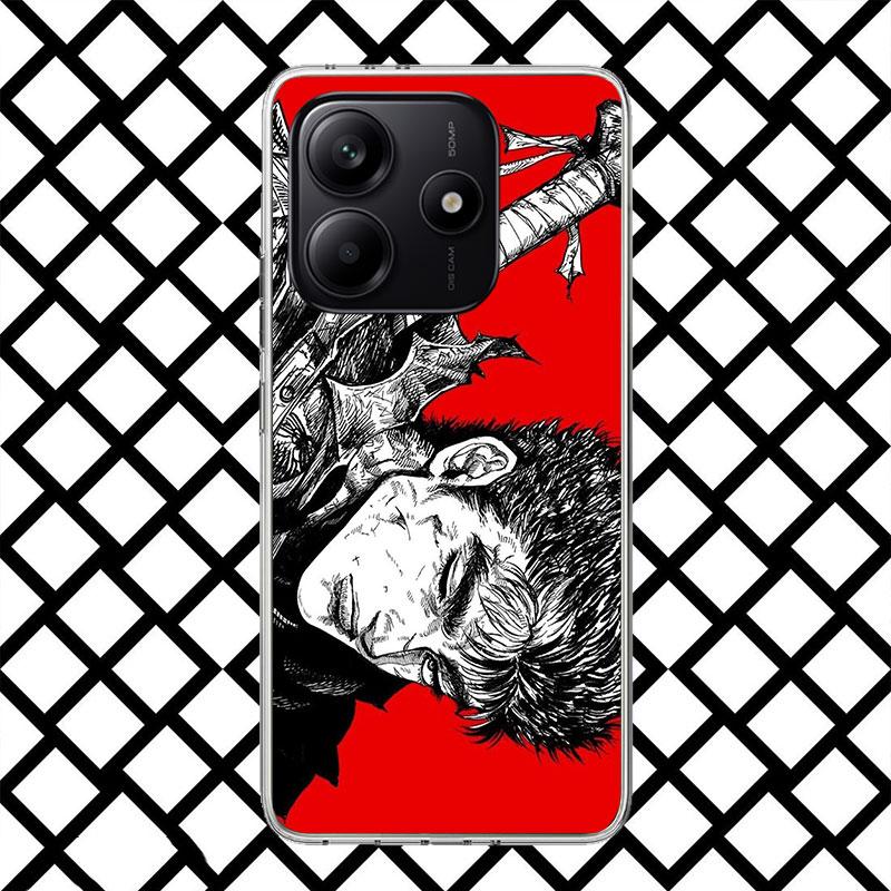Чехол для телефона Аниме G-Guts B-Berserks для Xiaomi Redmi Note 15 14 14S 13 12 12S 11 Pro Plus 11E 11T 11S 10S 5G Мягкий чехол Fundas Re