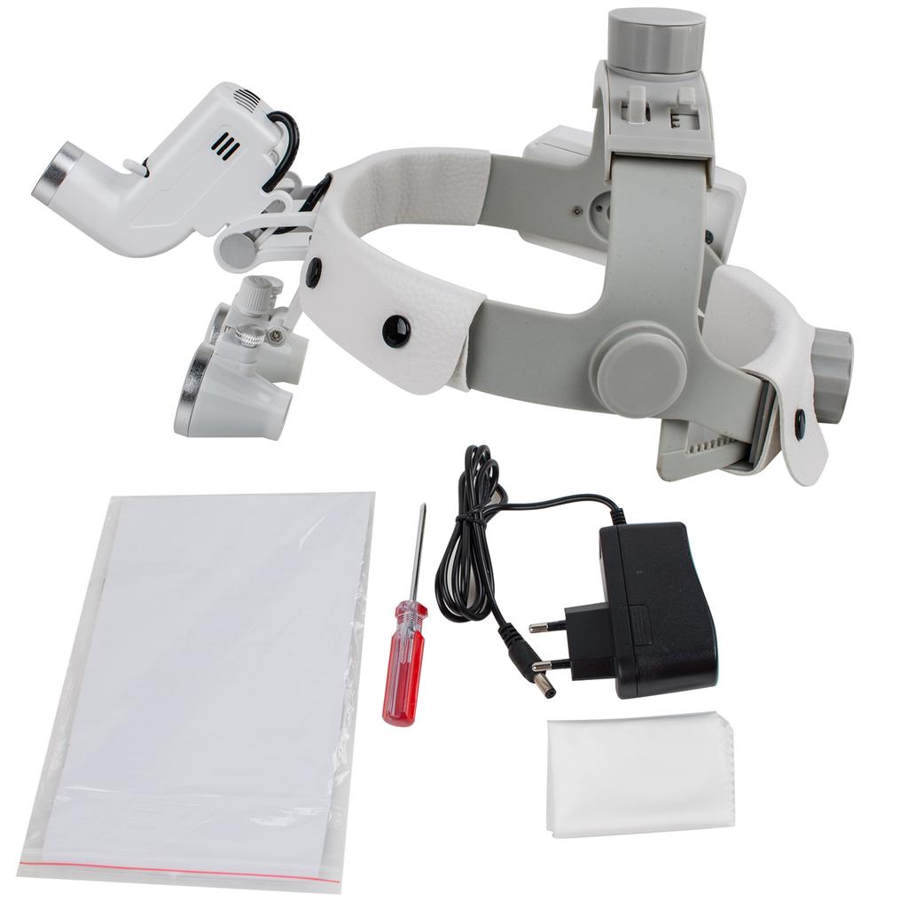 3.5X-420 Optical Dental Binocular Loupes Glasses Head Band Magnifier with LED Light