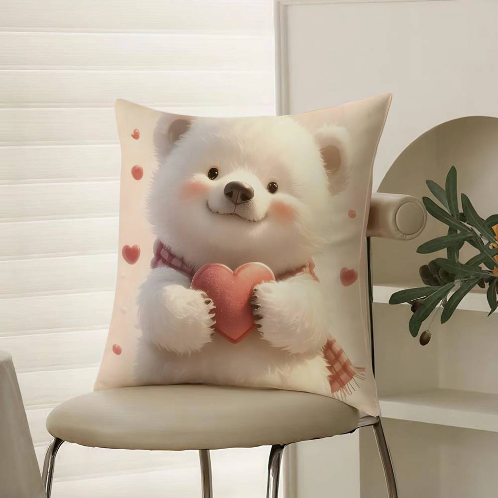 Любовь Семья Товарищество Наволочка на подушку в виде плюшевого мишки Комфорт Диван-кровать Шелковистая элегантная Невидимая молния Декоративная наволочка