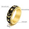 [ZAKAKA] ring men's stainless ring fashion accessories present (17, golden)