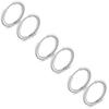 Fuushspoy Set of 6 18g Hoop Earrings 10mm Ring Earrings Men's Ladies Cartilage Piercing Surgical Stainless Steel Earrings Leave It On Ring Silver