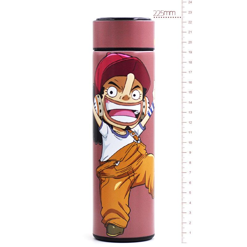 Фигурка Аниме Мультфильм One Piece Вакуумная Кружка 480 мл Луффи Зоро Санджи Косплей Студенческая Термокружка Спортивная Бутылка для Воды Школьный Подарок