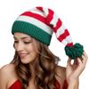 Christmas Hat, Striped Knitted Color-blocked Warm And Cold-proof Pom-pom Wool Hat