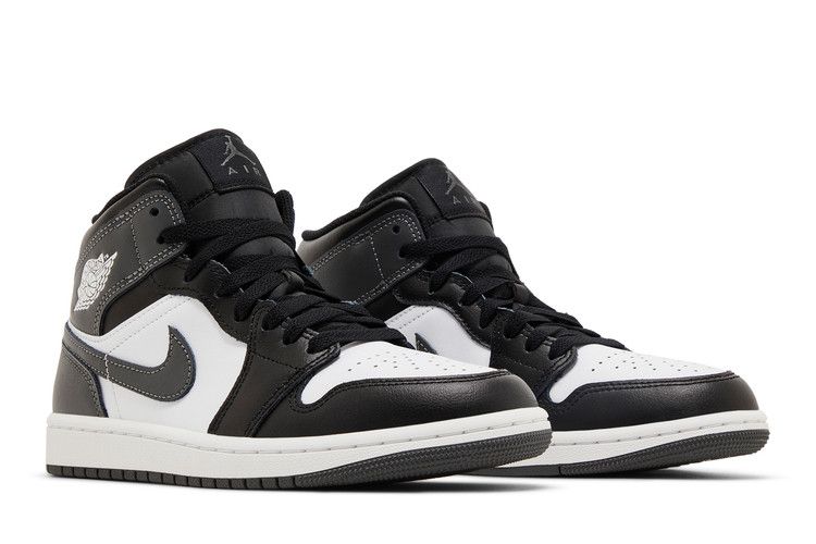 Jordan 1 Средний Черный Белый Железо-серый