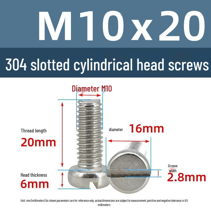 Yigu 304 Stainless Steel Slotted Pan Head Screws M1.6-M10