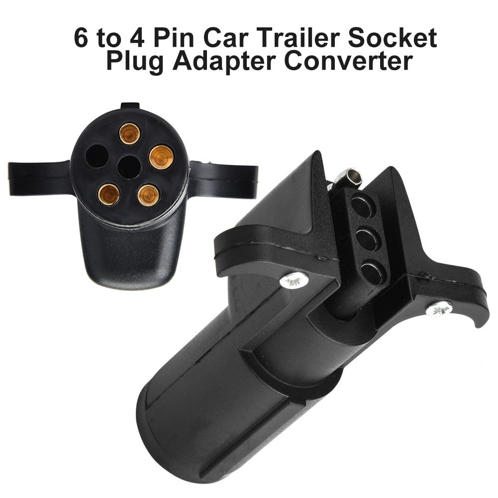 Адаптер-конвертер вилки розетки прицепа автомобиля с 6 на 4 контакта Караван Фаркоп Буксировочный разъем 12В