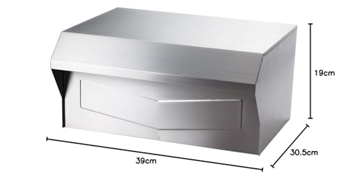 Почтовый ящик Green Life HS-400 из нержавеющей стали, для встроенной установки, 30.5 x 19.0 x 39.0 см