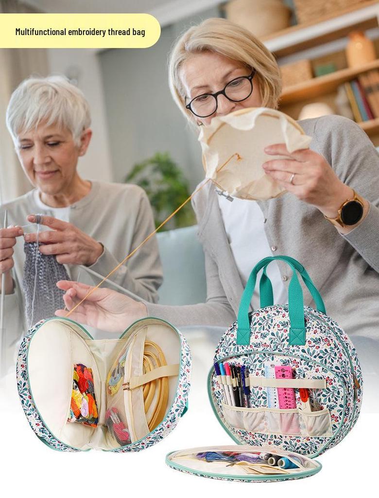 Сумка для хранения набора для вышивания крестом с инструментом для протыкания и аксессуарами для пряжи