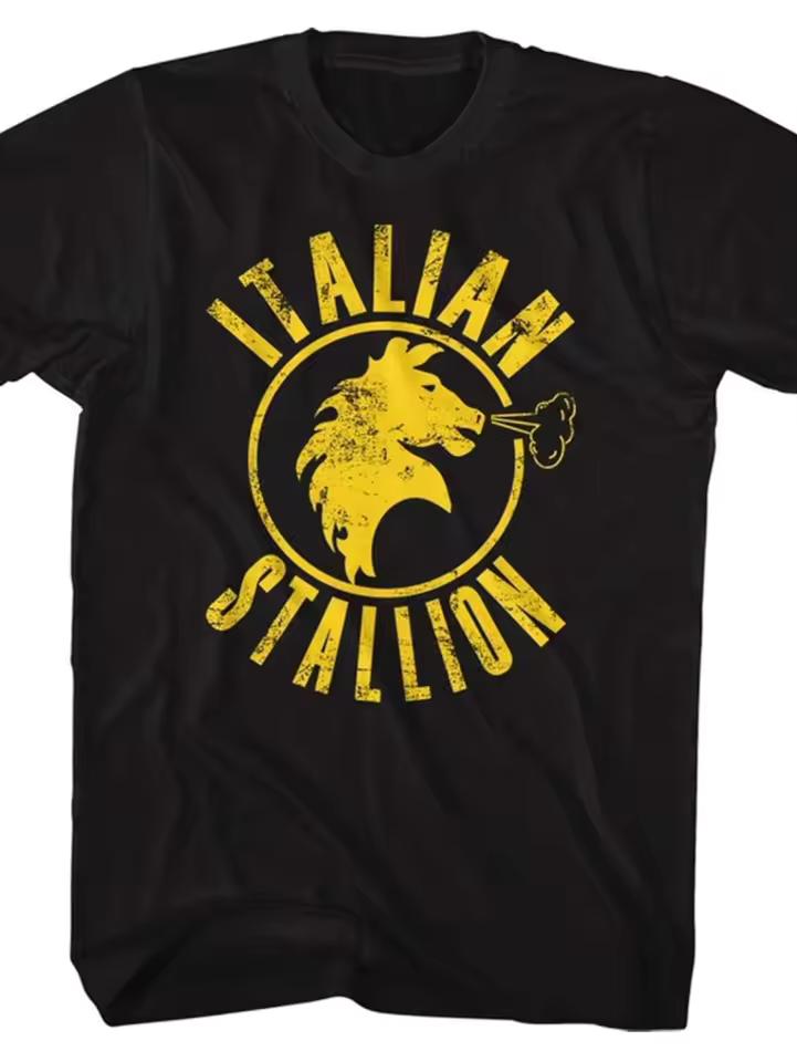 Men'S Italian Stallion T-Shirt Bull Head Distressed Stallion Heavyweight Loose Casual Street T-Shirt Italian Horse Brand Design