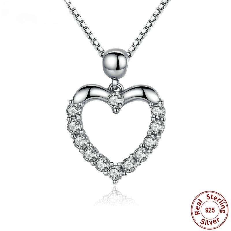 S925 Sterling Silver Heart Pendant Necklace High Quality Fashion Necklace for Women Valentine's Day Gift Fine Jewelry