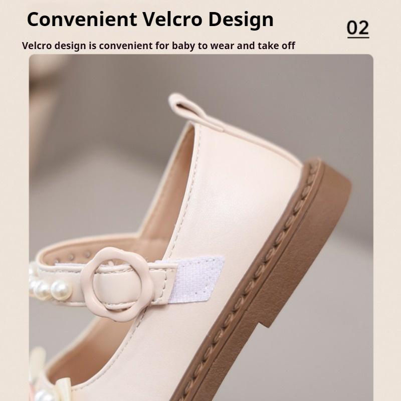 Весенние туфли для девочек из кожи в британском стиле на липучках Модные туфли для принцесс