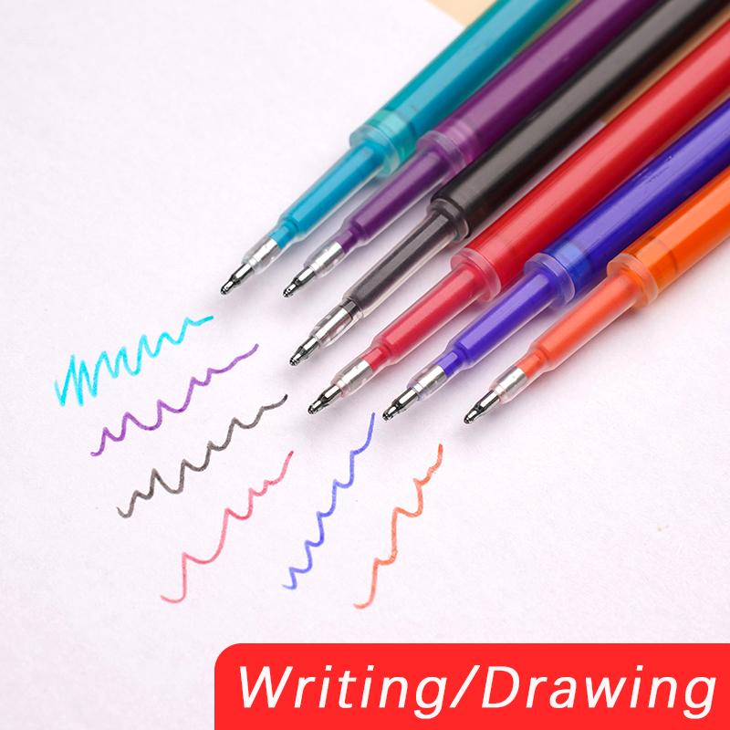 55pcs/set Gel Pen Press Type 0.5mm Erasable Gel Pen Set 6 Colors Washable Handle Magic Refills Rod Super Capacity Ink Writing Stationery