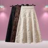 Spring and Autumn Fashion Mid-length Flower Arrangement Skirt Korean Version of The Sweet Casual A-line Skirt