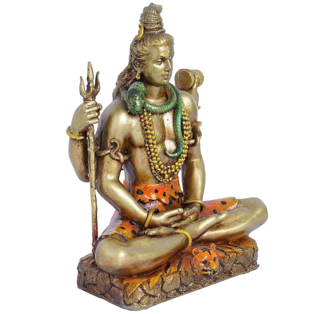 Смола Статуя Господа Шивы Благословляющая Идол Скульптура Мурти Экспонат (20 см X 17 см) - Предметы декора для домашнего декора гостиной мандира