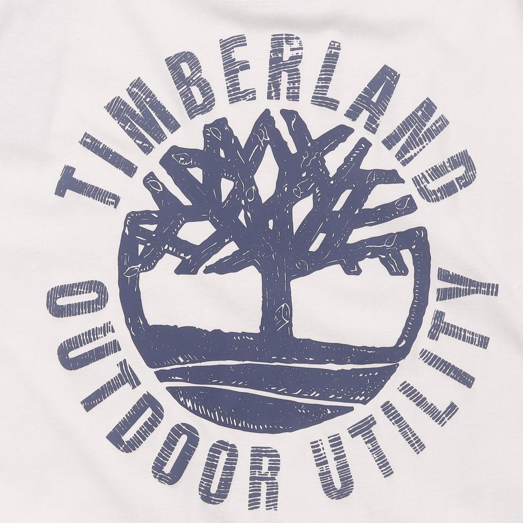 Timberland Футболка унисекс с круглым вырезом и принтом букв, повседневная, с коротким рукавом, белая A42Q5-CR3