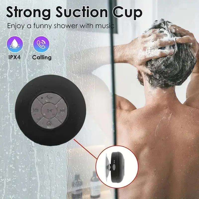 Portable Bluetooth Wireless Speaker Waterproof with Suction Cup Small Stereo for Car Bathroom Mobile Music Listening
