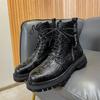Модные осенне-зимние мужские короткие ботинки из крокодиловой кожи, модные кожаные мужские ботильоны на молнии, уличные, повседневные мужские туфли Botas Hombre