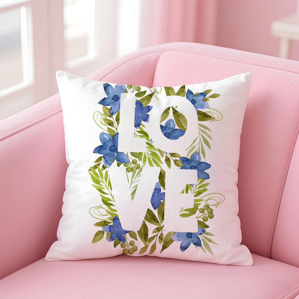 Creative Love Pattern Romantic Modern Art Cushion Cover Pillow Case Soft Skin Friendly Fabric  Concealed Zipper