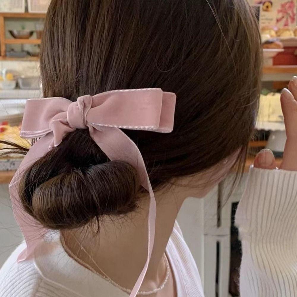 Заколка для волос в стиле балета с лентой, бант, заколка для волос в стиле балета, милая студентка