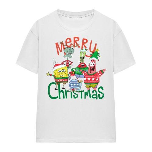 SpongeBob SquarePants Unisex Adult Merry Christmas Group T-Shirt