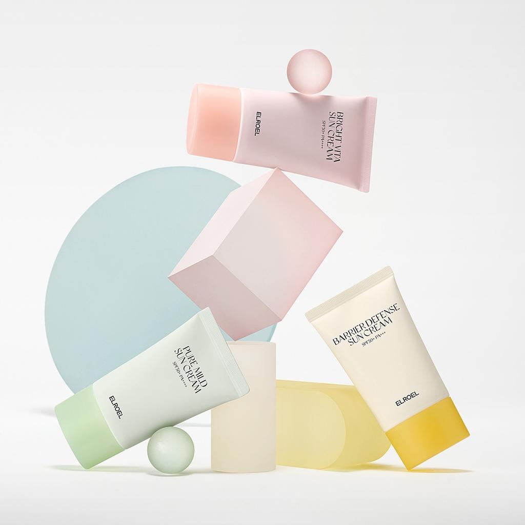 ELROEL Крем солнцезащитный Bright Vita / Barrier Defence SPF50+ PA++++/ Увлажняющий, Корейская косметика, Kbeauty