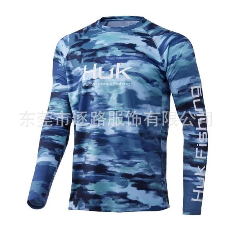 HUK Long Sleeve Fishing Shirt Lightweight Breathable UPF 50 Sun Protection Anglers