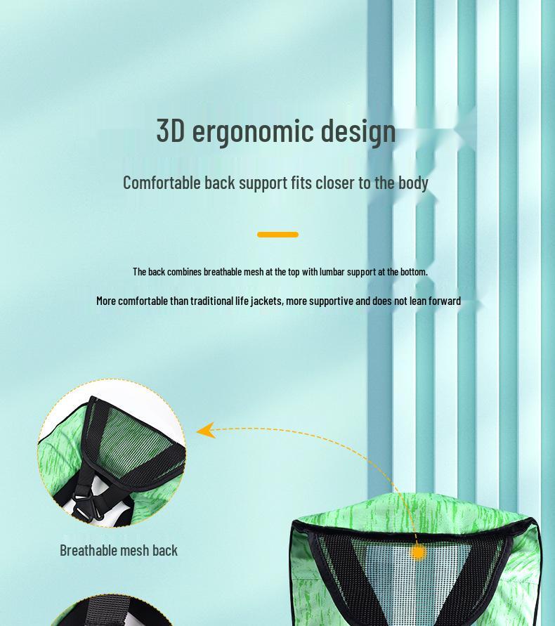 Надувной спасательный жилет Yasi'an - Легкий жилет с высокой плавучестью для взрослой морской рыбалки