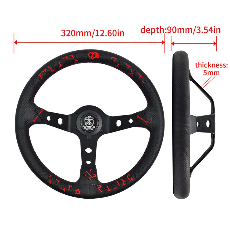 VERTEX 320mm Design Style Automobile Repacking Racing Steering Wheel 6 Bolt Alloy Drift Racing Steering Wheel With Horn Button