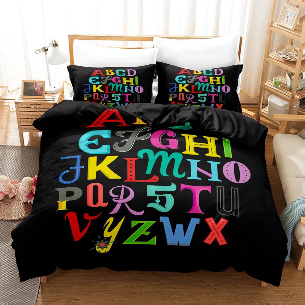 Новый 3D Постельный комплект Alphabet Lore Односпальный Полуторный Двуспальный Квинсайз Кингсайз Комплект для кровати Девочки Мальчики Спальня Комплекты пододеяльников Аниме Пододеяльник