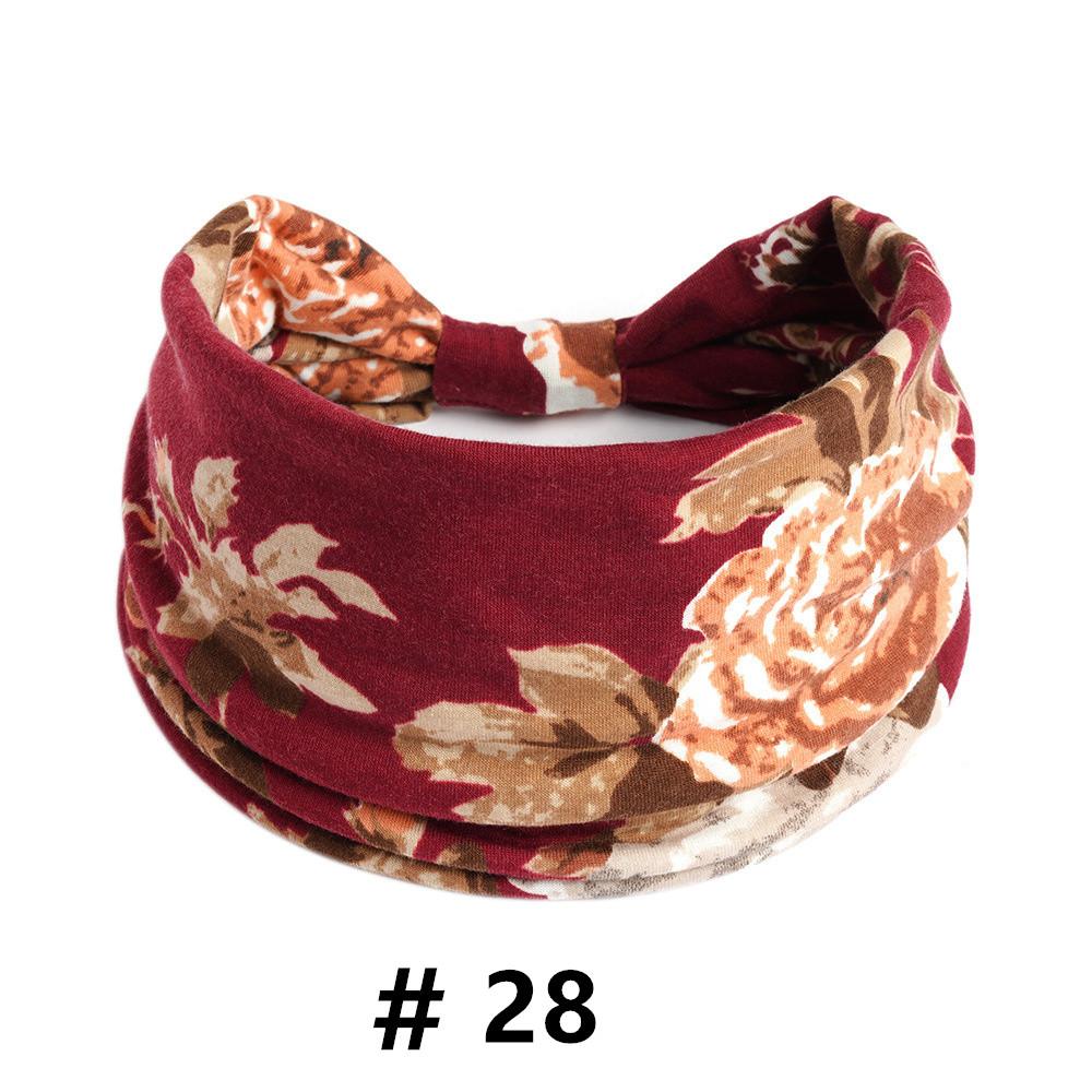 Бохо повязки на голову для женщин Хлопковые широкие повязки на голову Эластичная повязка для волос Нескользящая для тренировок Йоги Бега Тюрбан Головной убор Аксессуары для волос