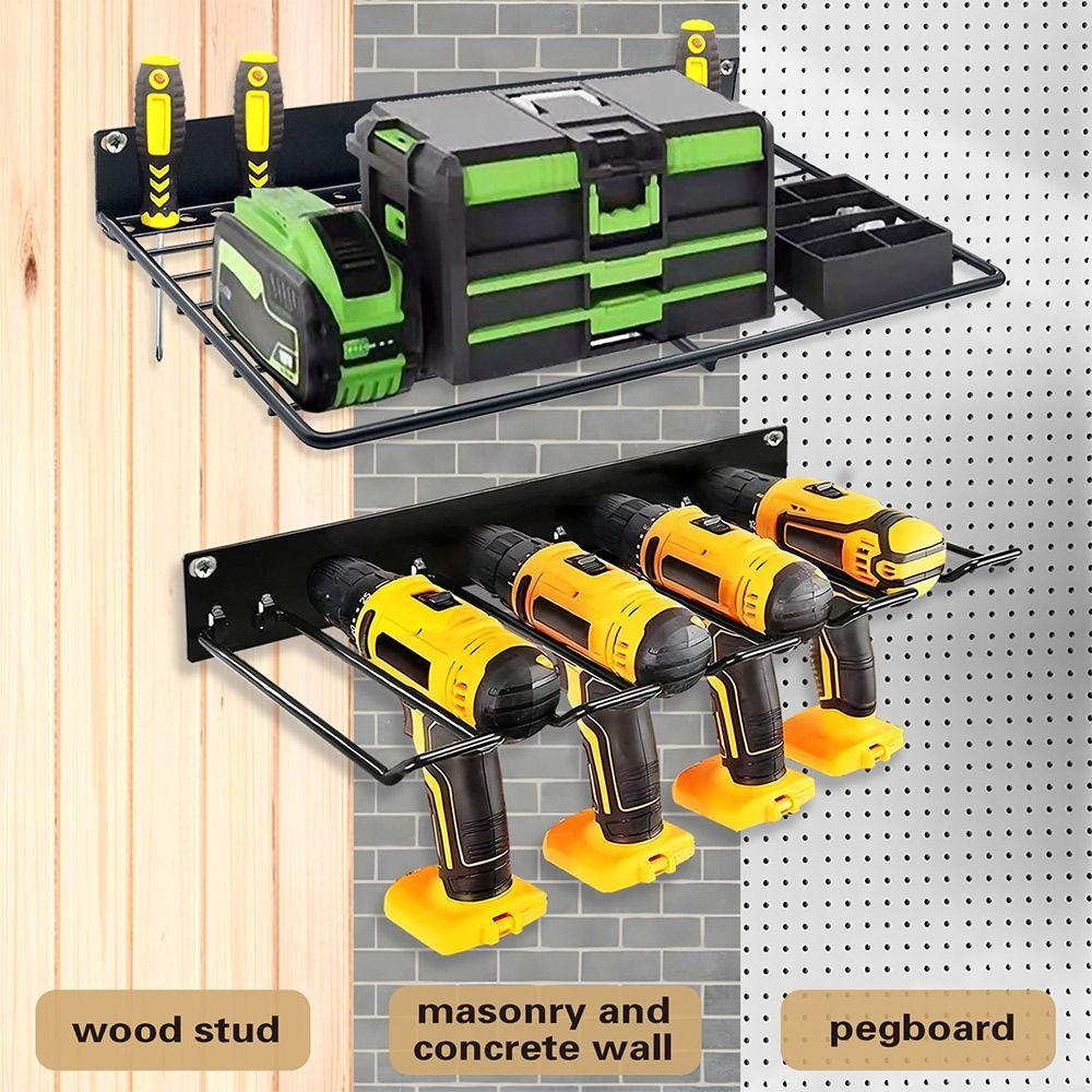 Wall-mounted Power Tool Rack Accessories Drill Holder Durable Organizer Rack Tool Storage