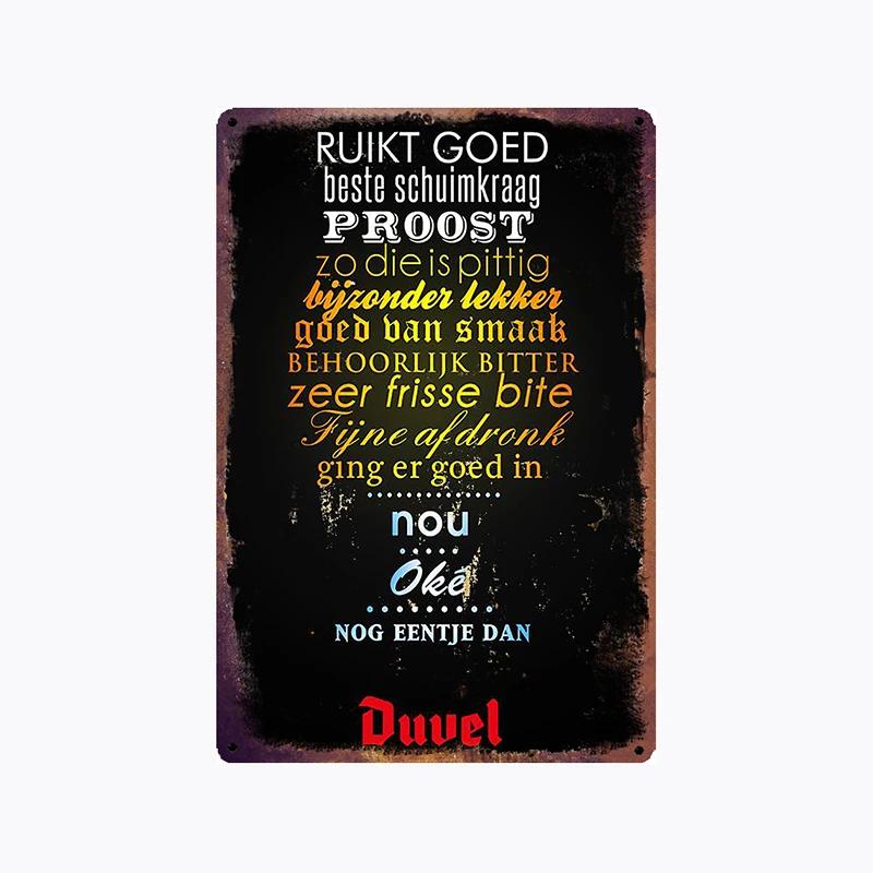 [ Mike86 ] Duvel Бельгия ПИВО Металлическая жестяная табличка Настенная табличка Ретро Винный постер Живопись Паб Декорация LTA-2032 20*30 СМ