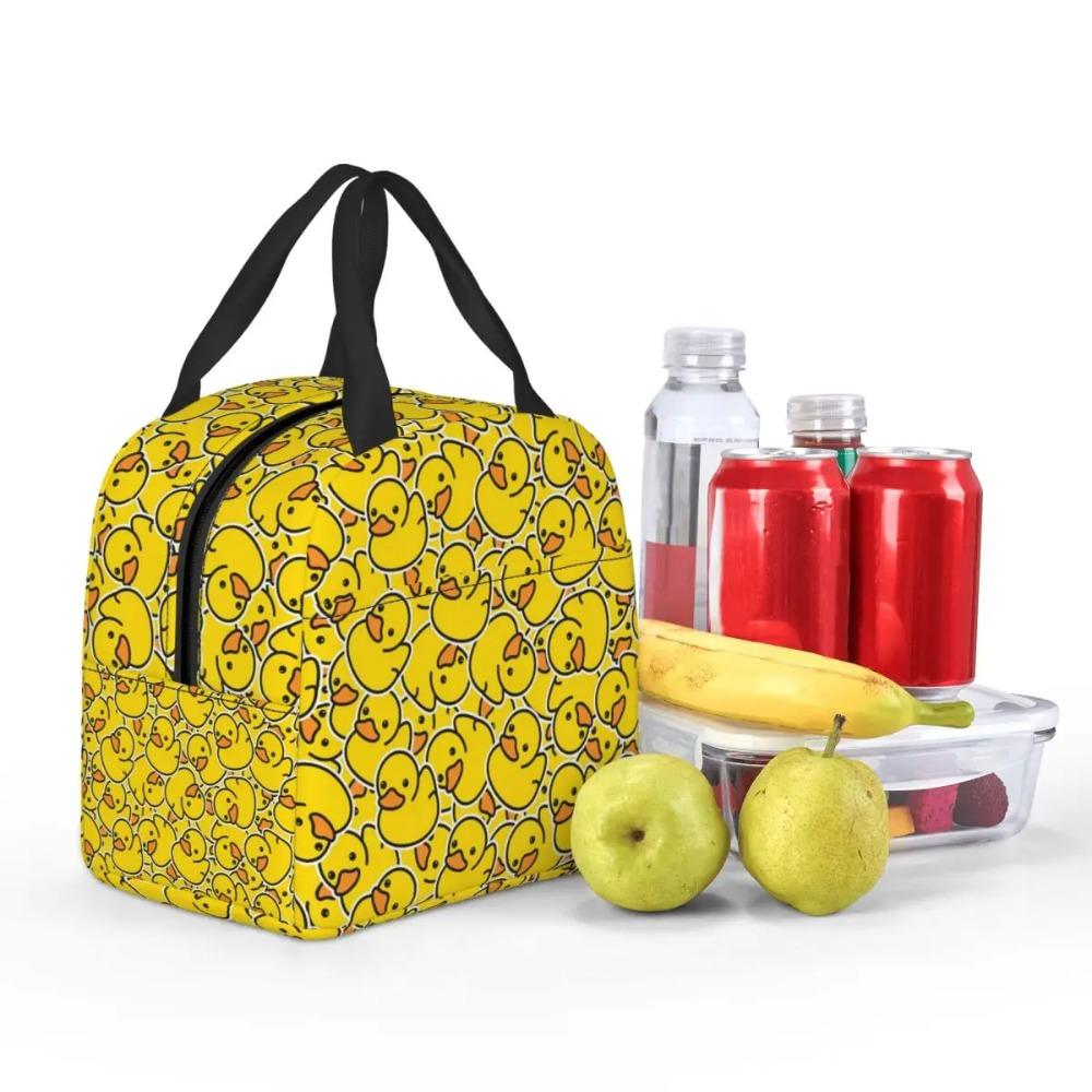 Yellow Bathtime Rubber Ducks Pattern Insulated Lunch Bag for Kids School Cooler Thermal Food Box Tote Lunch Boxes Container