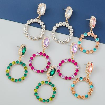 Pinkdudu модные цветные бриллиантовые круглые серьги-подвески из сплава преувеличенные индивидуальные серьги-подвески для женщин PD2151