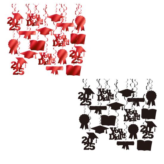 Graduation Party Hanging Swirl Decorations Class of 2025 Congrats Grad Supplies for Classroom Ceiling Home Decor