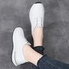 Women Platform Loafers Black Casual Leather Elevator Shoes Thick Sole Height Increase White Sneakers
