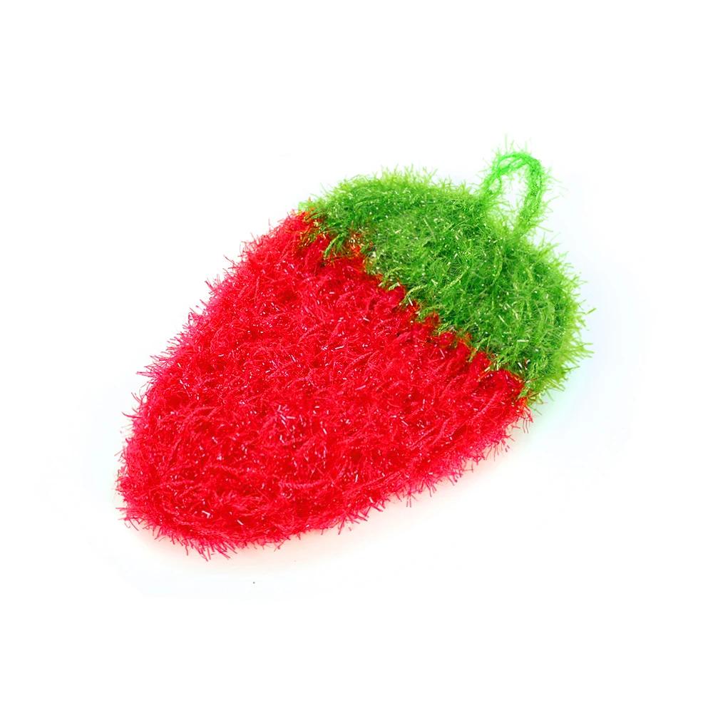 Клубничная губка-скраб Кухонная щетка для мытья фруктов и посуды Щетка для мытья посуды Губка для кастрюль и сковородок Чистящие подушечки Чистящие средства