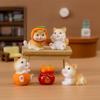 Mini Cute Orange Cat Micro Landscape Ornament For Car Dashboard Home Room Desktop Decoration Gift