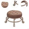 Low Roller Seat Rolling Stool Modern Sturdy PU Leather with Swivel Caster for Garage Porch