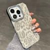Титаново-серый чехол для телефона из кожи с принтом леопарда для iPhone 16 15 14 13 12 11 Pro Max, полностью ударопрочный, с жестким бампером