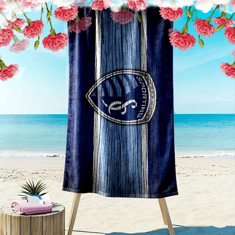 Sporting Kansas City Print Beach Towel, Large Soft Quick Dry Towel for Beach Camping Swimming