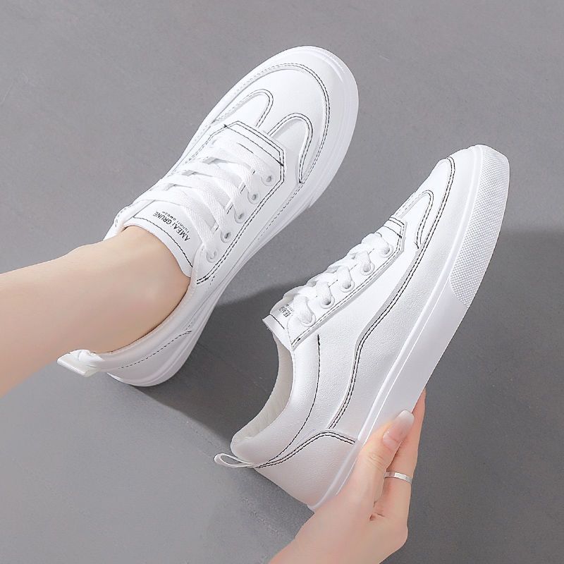 White Shoes for Women Summer Thin New Ins Breathable Soft Leather Versatile Casual Sneakers for Students