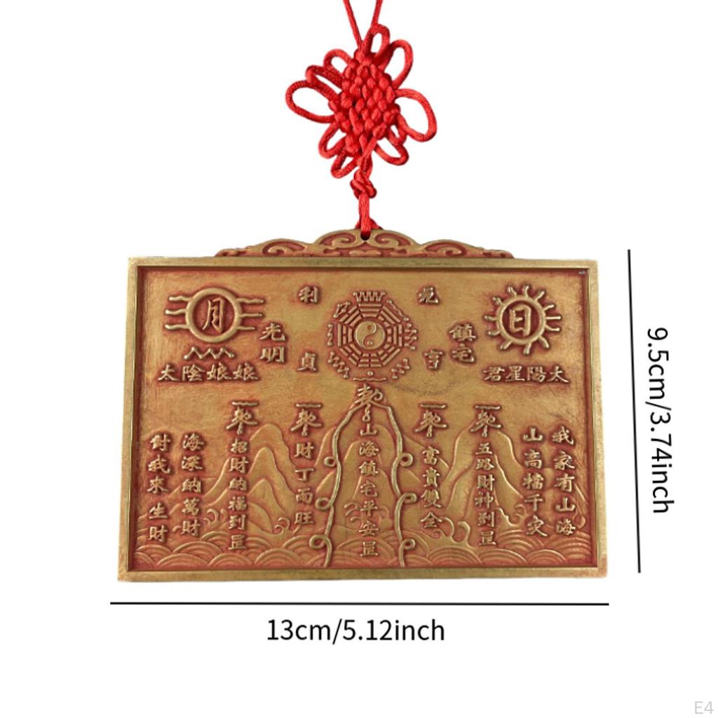 Chinese Feng Shui Bagua Decorative Mirror 13x9.5 Cm Copper Accessory