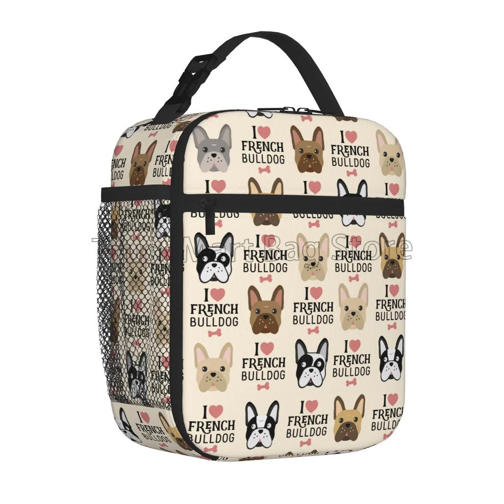 Французский бульдог щенок мордашка изолированный ланч-бокс для работы школы пикника многоразовый портативный термохолодильник ланч-бокс для женщин и детей