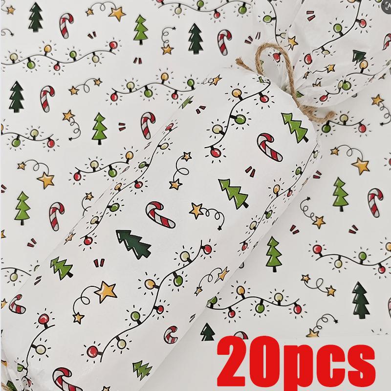 10/20 шт. Рождественская упаковочная бумага Подарочная упаковочная бумага Рождественский фонарь 70X50 см Бумага для букета на День благодарения Праздничные сувениры