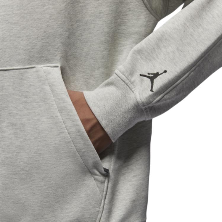 Jordan Спортивная флисовая толстовка Dri-Fit Hoop с капюшоном и надписью «Удобная универсальная толстовка с длинным рукавом» для мужчин, цвет «меланжевый-серый-черный» HF0281-050