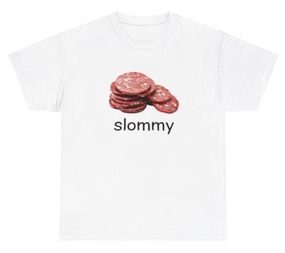 Смешная футболка Slommy с салями, мясная еда, для любителей еды, Поколение Z, Weirdcore, Странно специфичная футболка